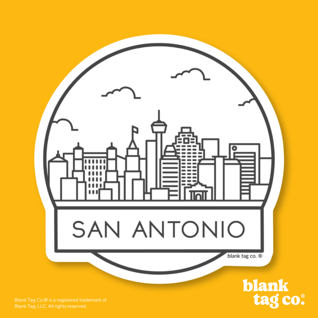 Blank Tag Co.® Waterproof Sticker - San Antonio Cityscape