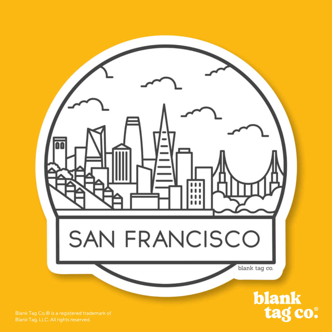 Blank Tag Co.® Waterproof Sticker - San Francisco Cityscape