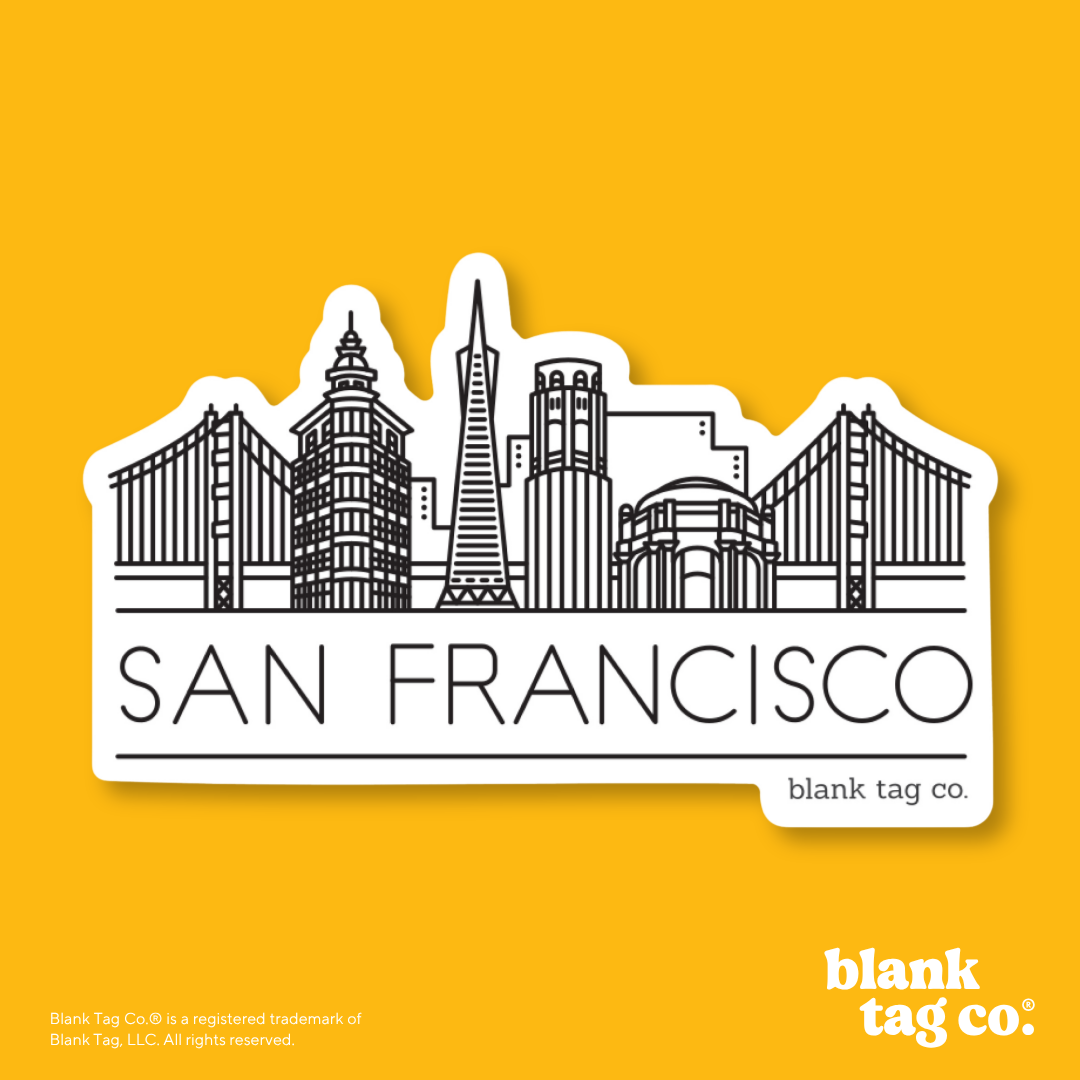 Blank Tag Co.® Waterproof Sticker - San Francisco Skyline