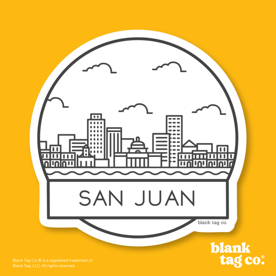 Blank Tag Co.® Waterproof Sticker - San Juan Cityscape