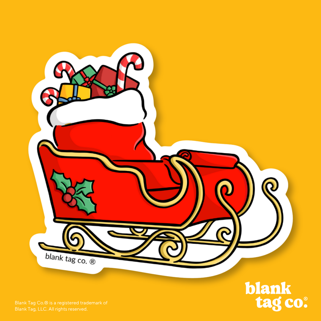 Blank Tag Co.® Waterproof Sticker - Santa Sleigh