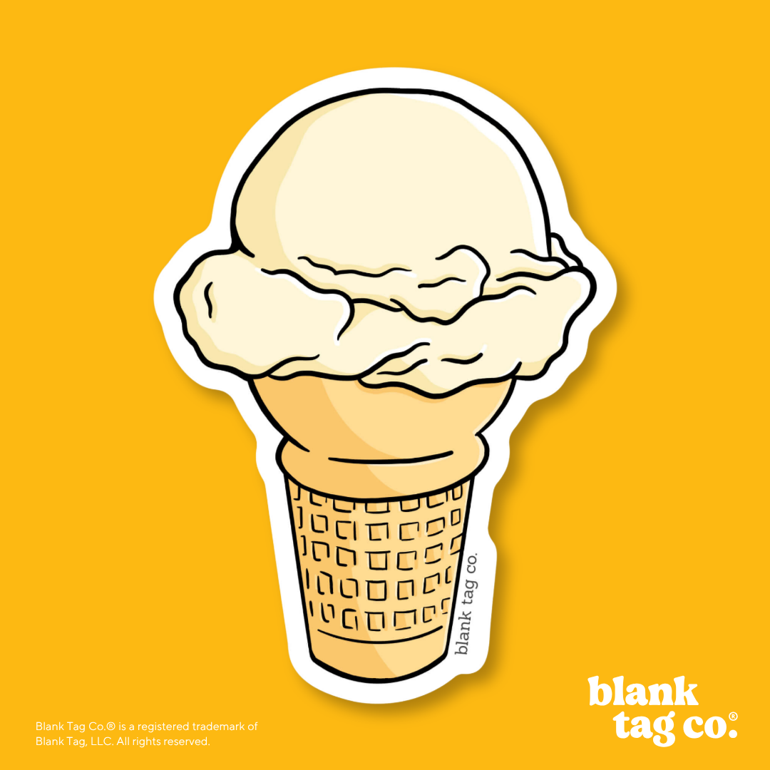 Blank Tag Co.® Waterproof Sticker - Scoop of Ice Cream