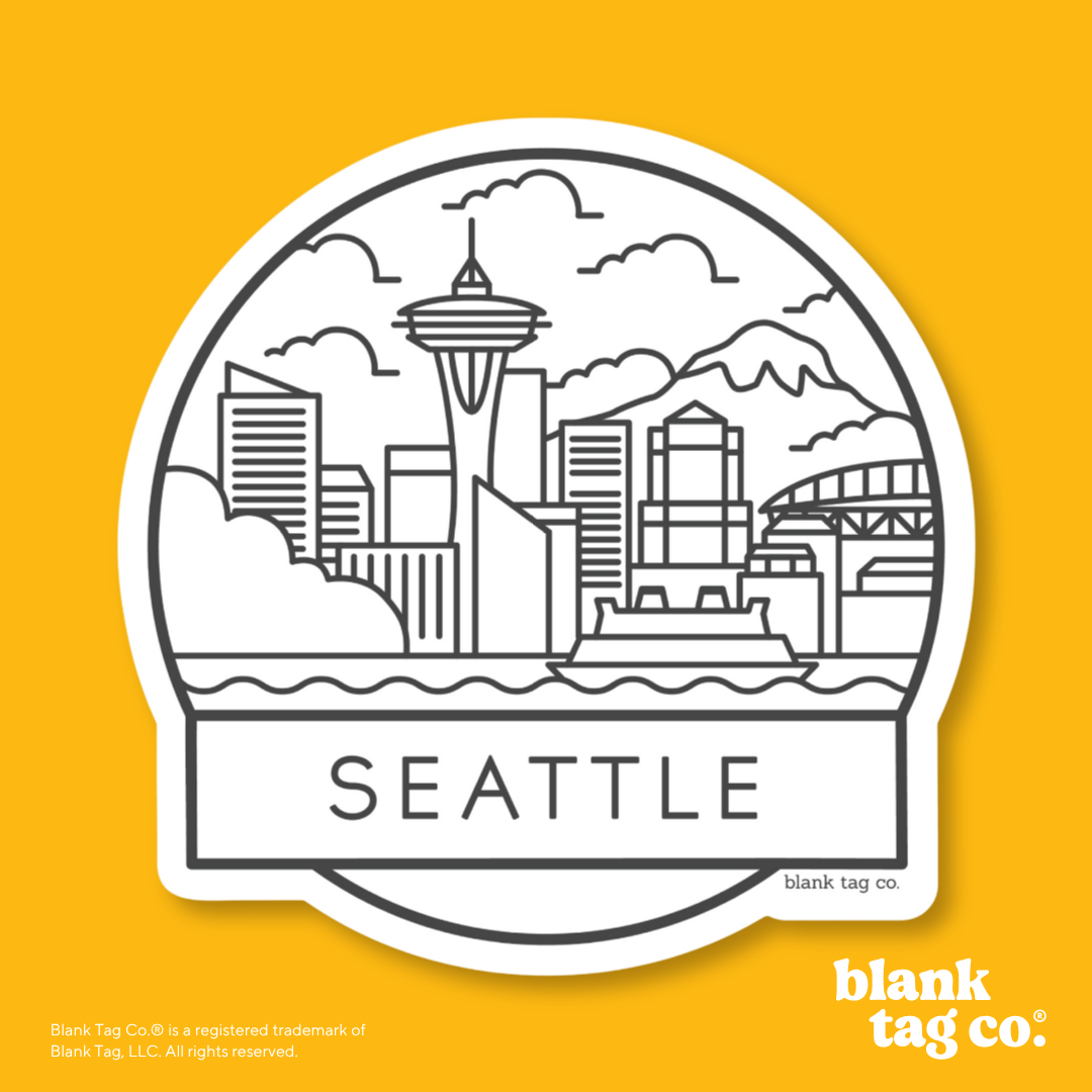 Blank Tag Co.® Waterproof Sticker - Seattle Cityscape