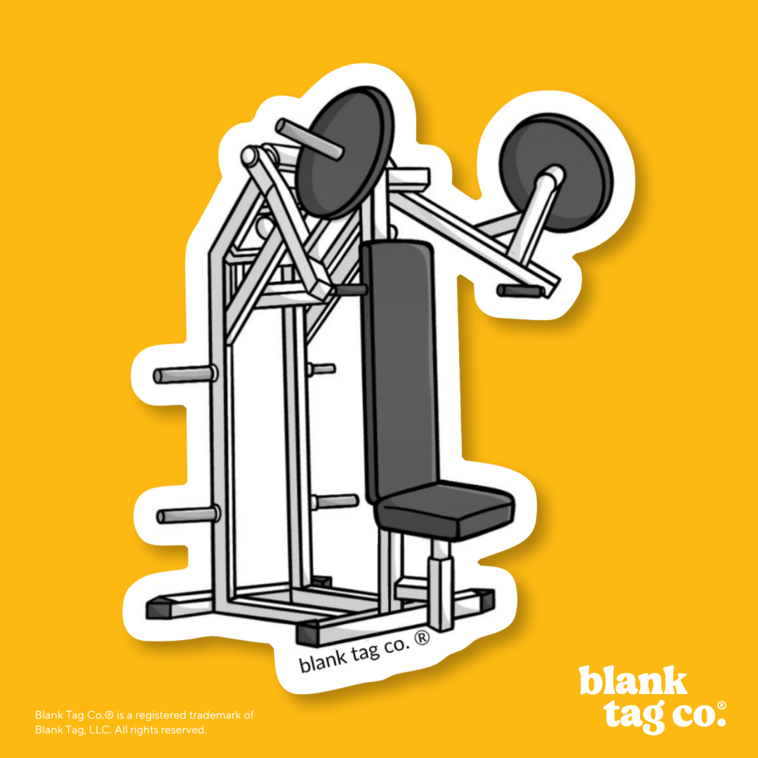 Blank Tag Co.® Waterproof Sticker - Shoulder Press Machine