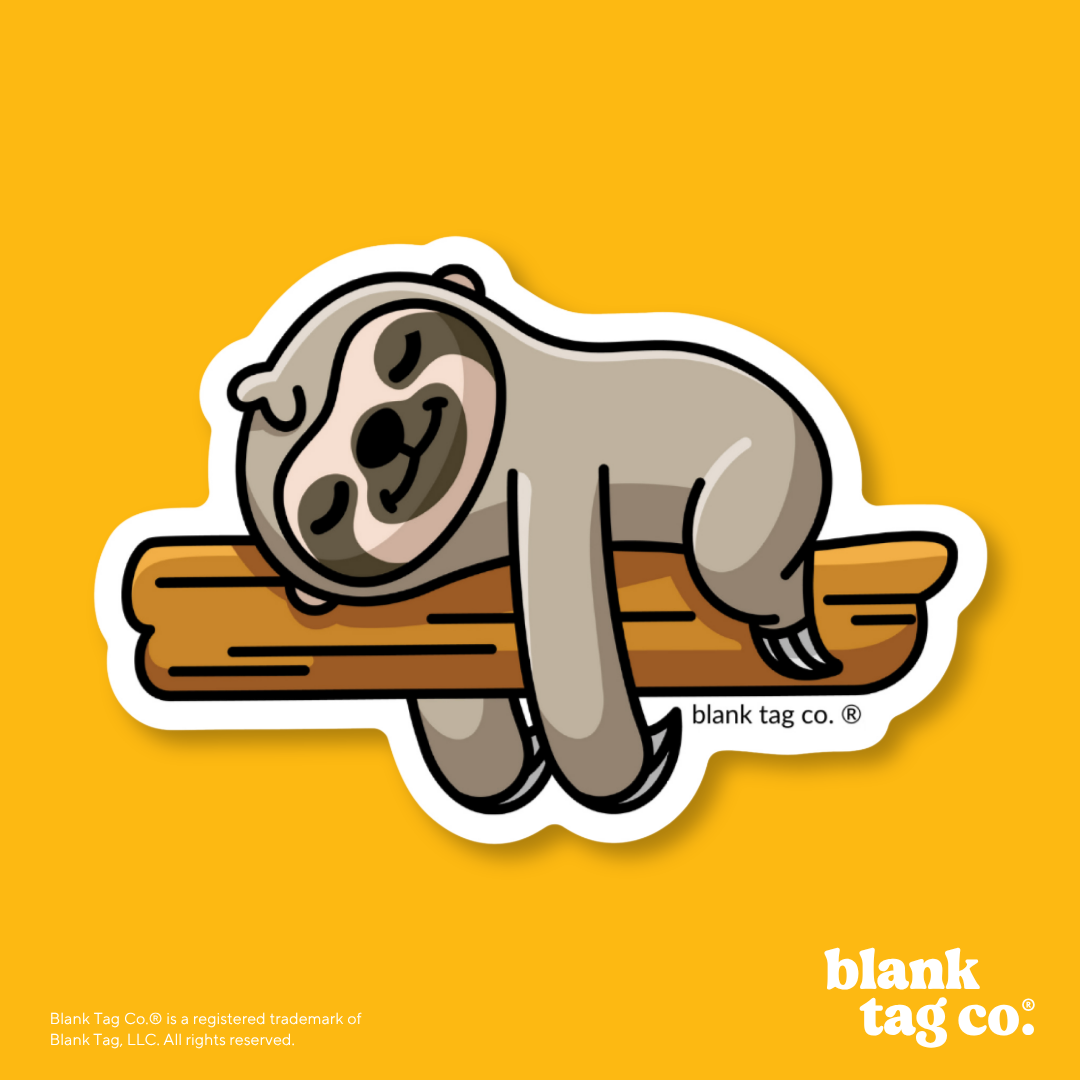 Blank Tag Co.® Waterproof Sticker - Sloth