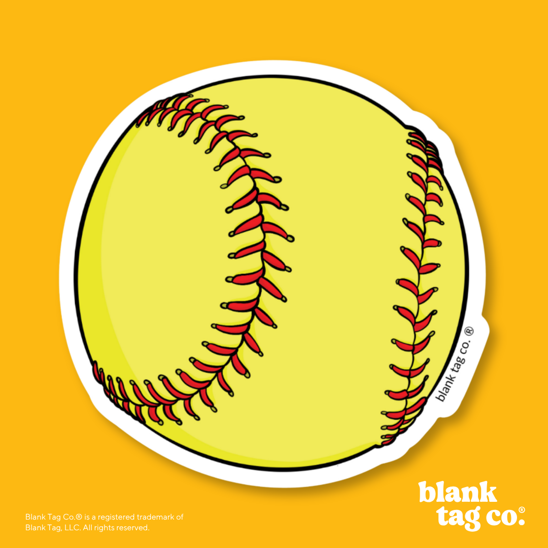 Blank Tag Co.® Waterproof Sticker - Softball