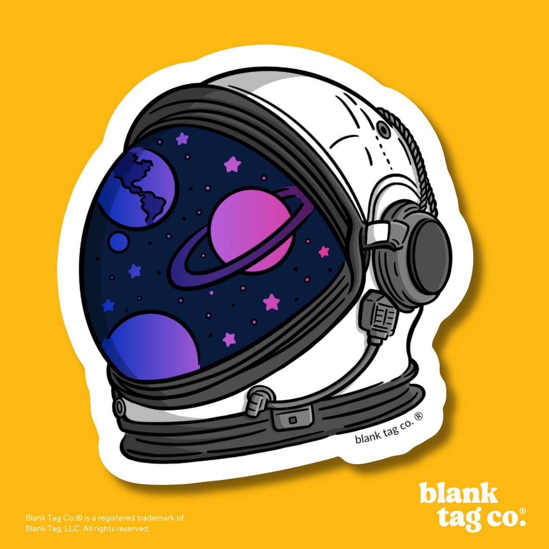 Blank Tag Co.® Waterproof Sticker - Space Helmet