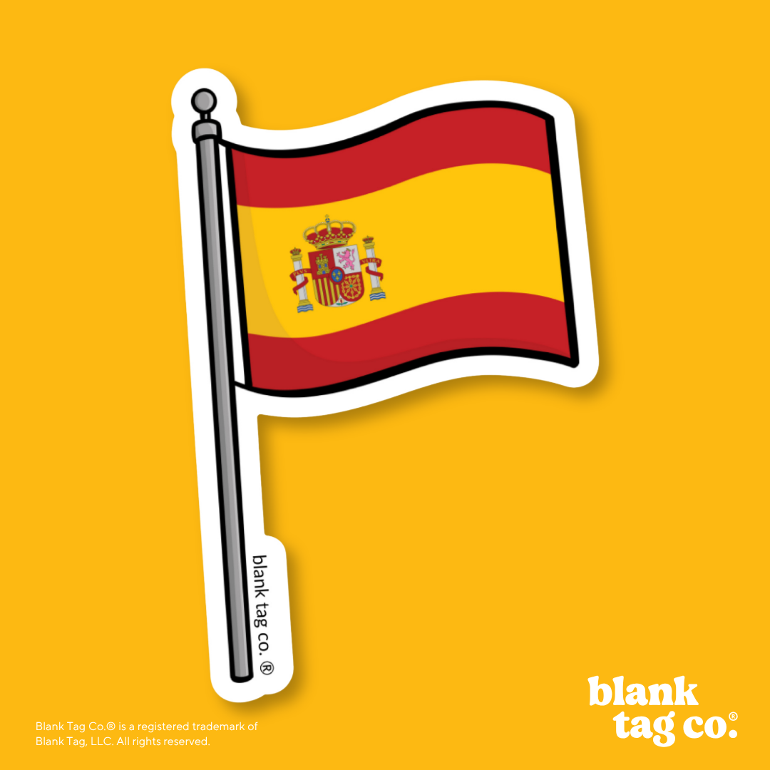 Blank Tag Co.® Waterproof Sticker - Spain Flag