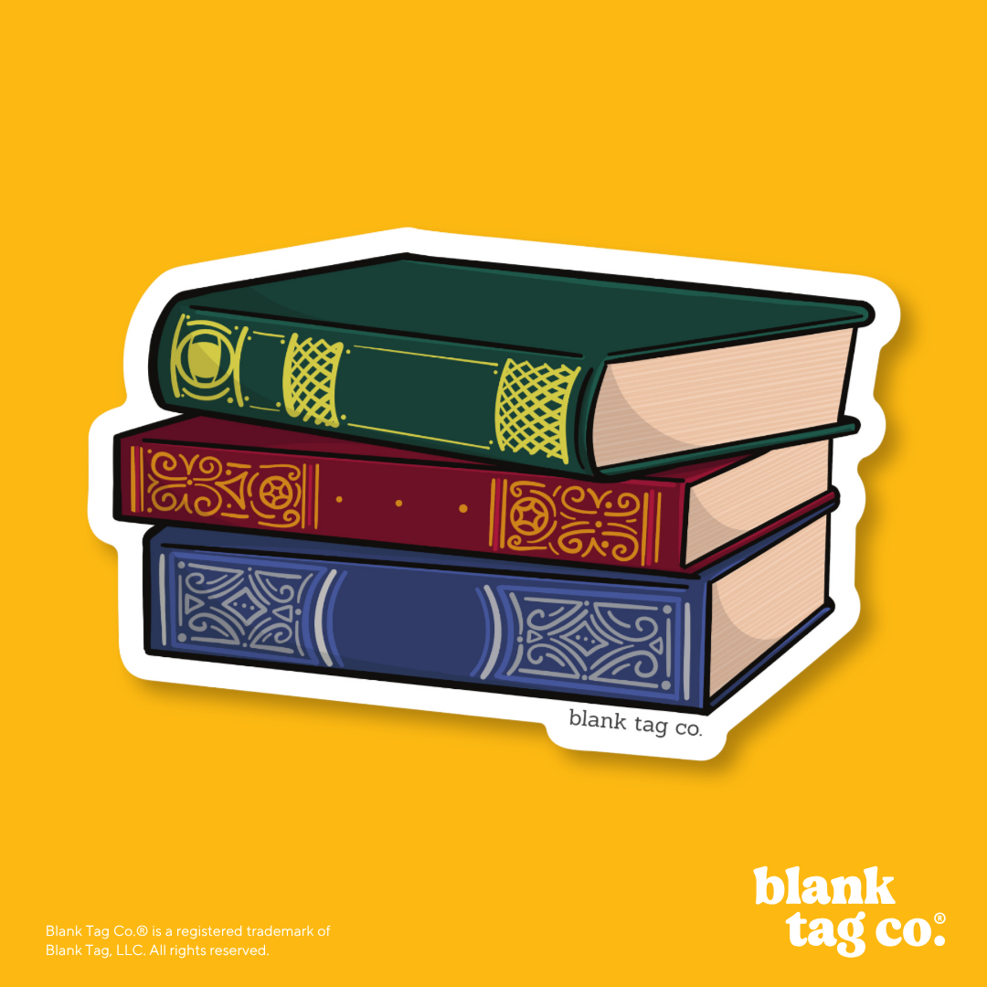 Blank Tag Co.® Waterproof Sticker - Stack of Books