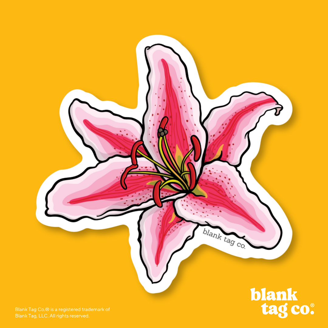 Blank Tag Co.® Waterproof Sticker - Stargazer Lily