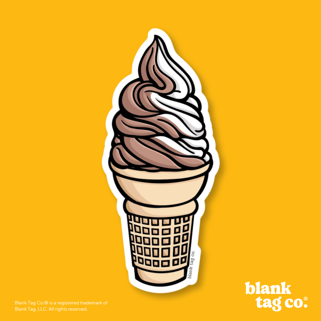 Blank Tag Co.® Waterproof Sticker - Swirl Soft Serve Icecream