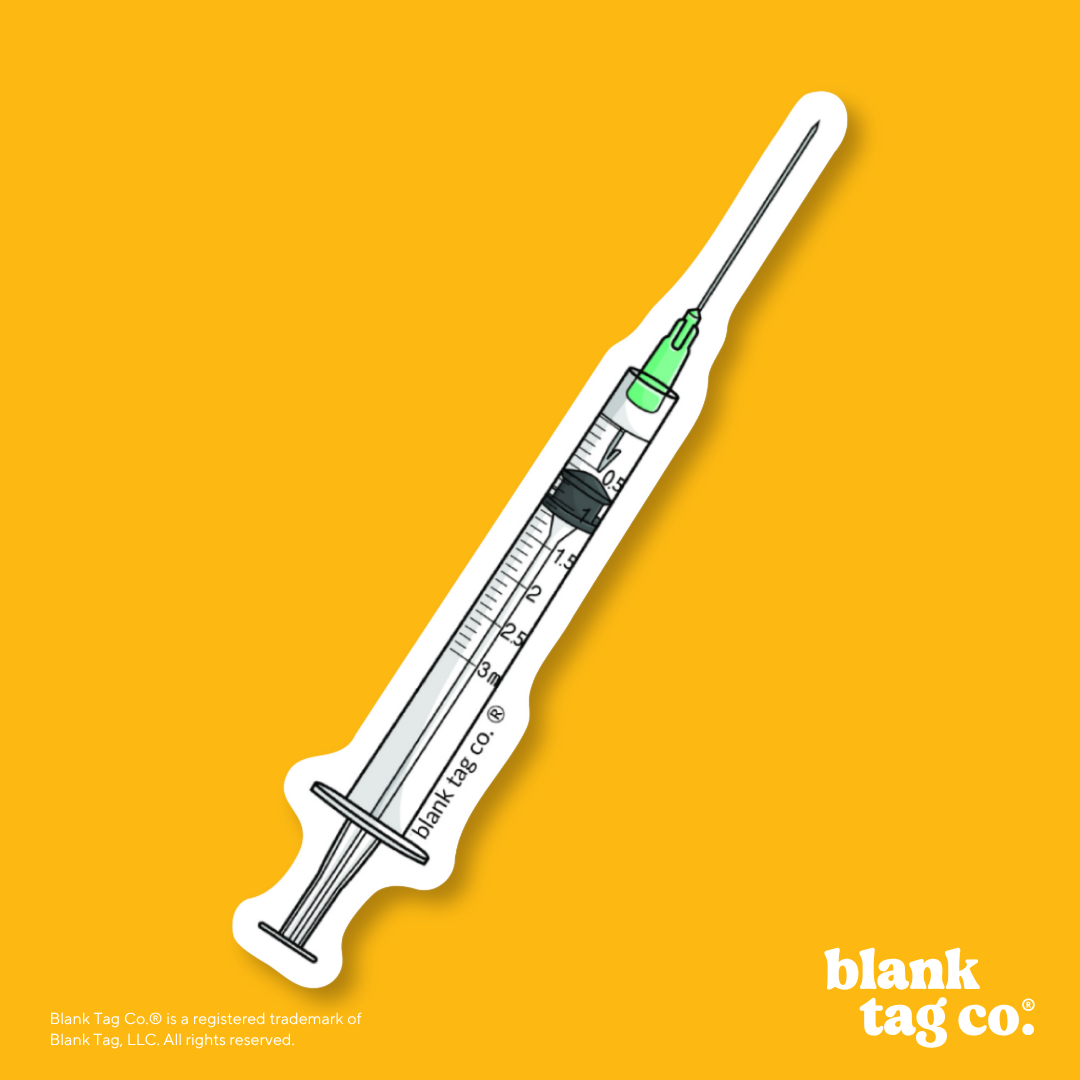 Blank Tag Co.® Waterproof Sticker - Syringe and Needle