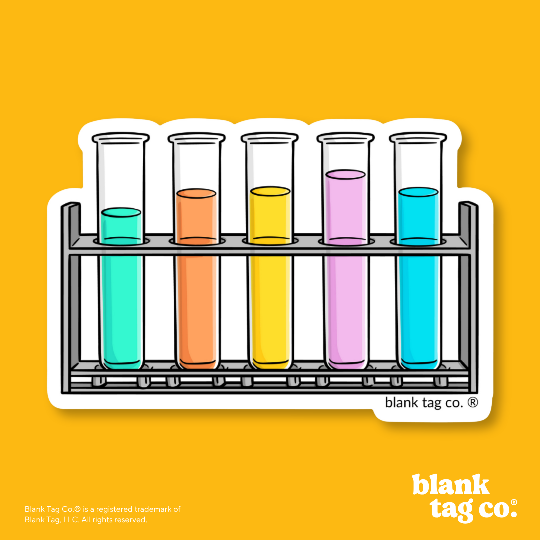 Blank Tag Co.® Waterproof Sticker - Test Tubes