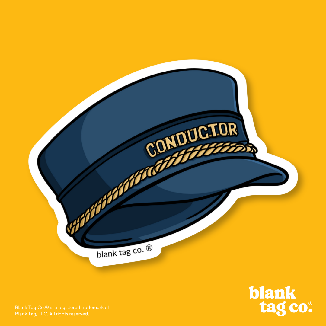 Blank Tag Co.® Waterproof Sticker - Train Conductor Hat