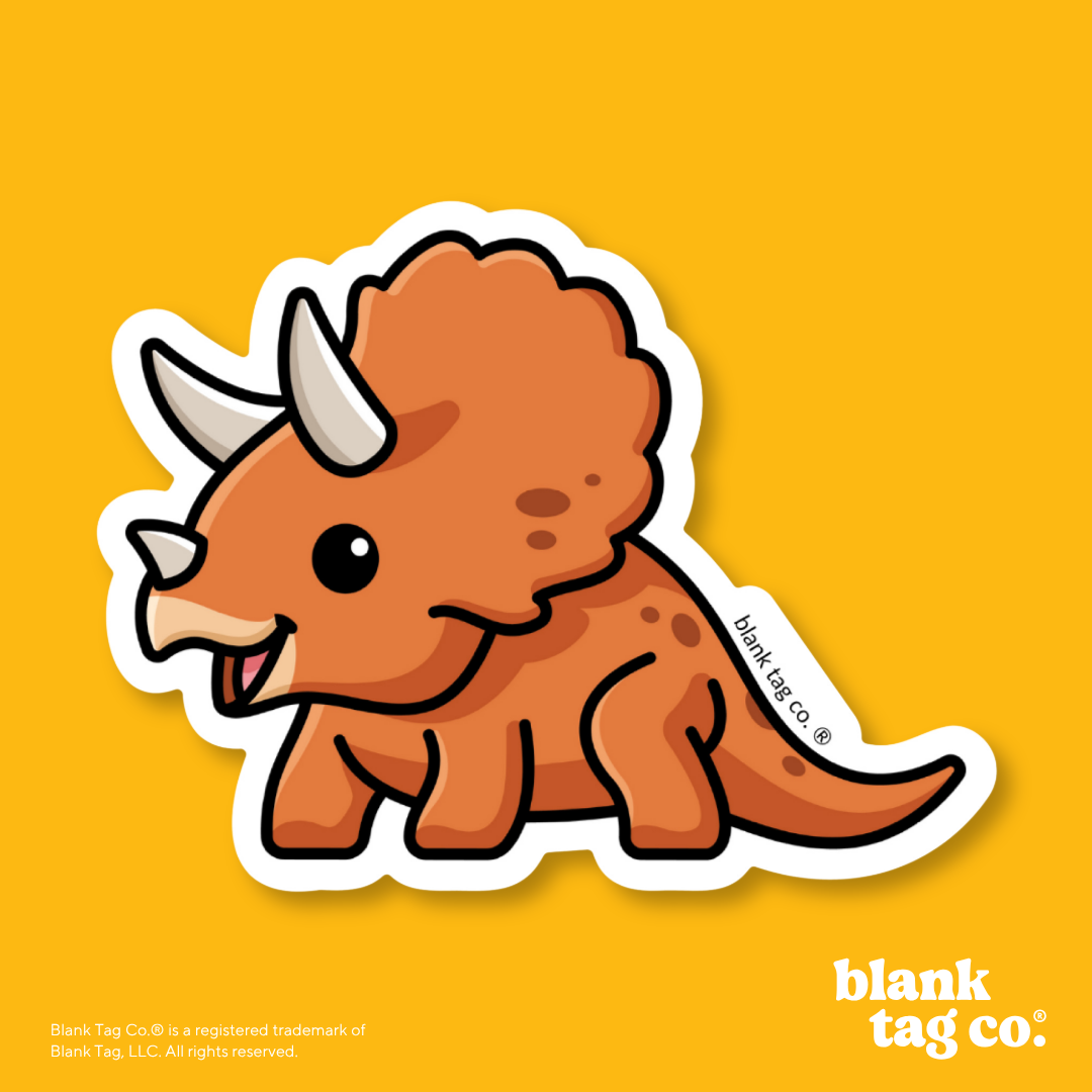 Blank Tag Co.® Waterproof Sticker - Triceratops