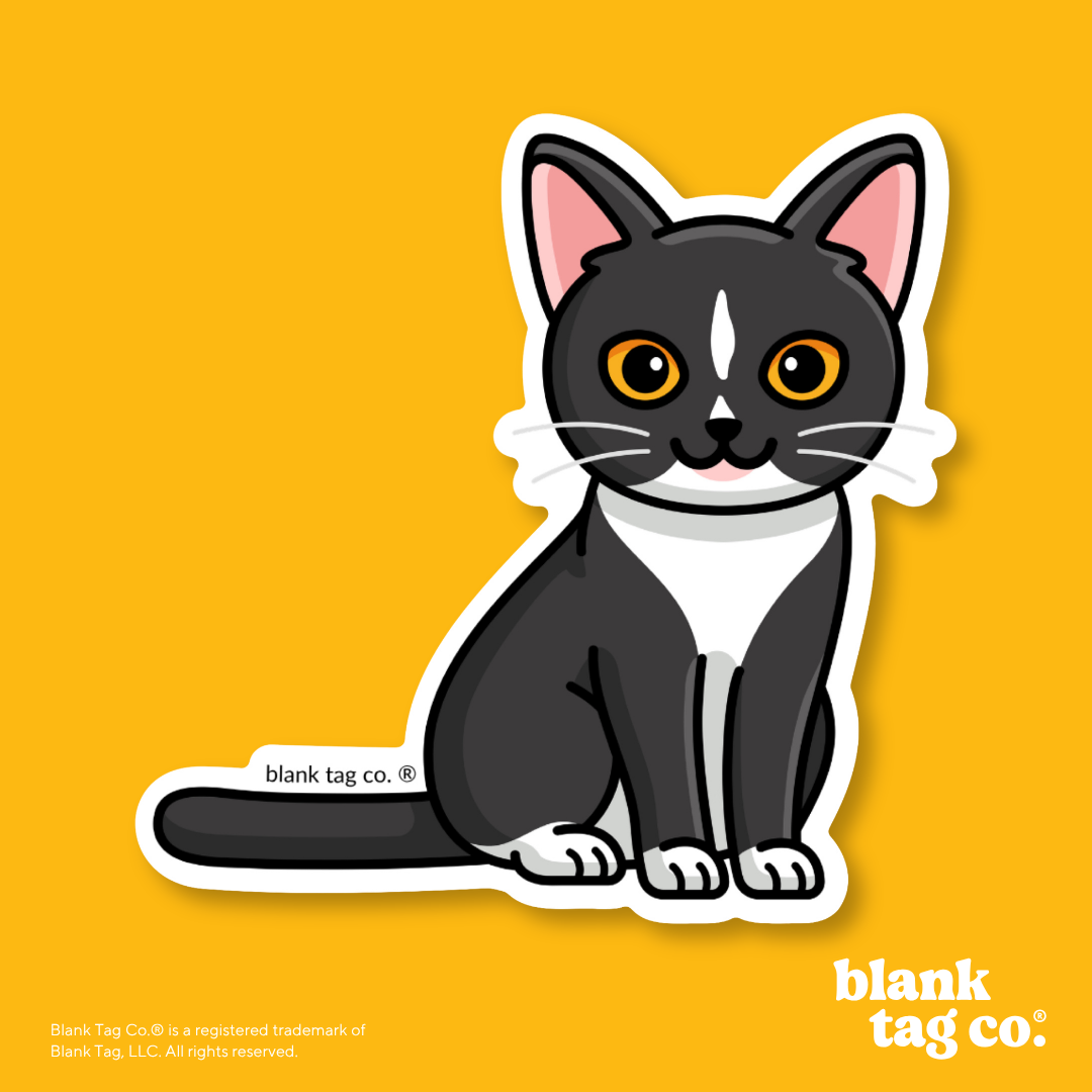 Blank Tag Co.® Waterproof Sticker - Tuxedo Cat