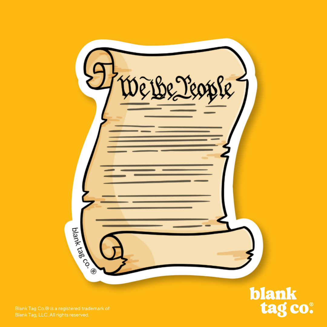 Blank Tag Co.® Waterproof Sticker - U.S. Constitution
