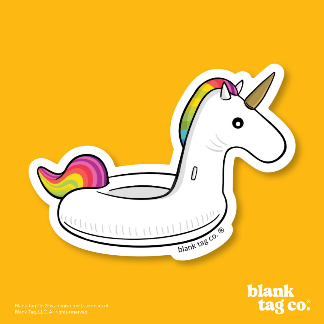 Blank Tag Co.® Waterproof Sticker - Unicorn Floaty