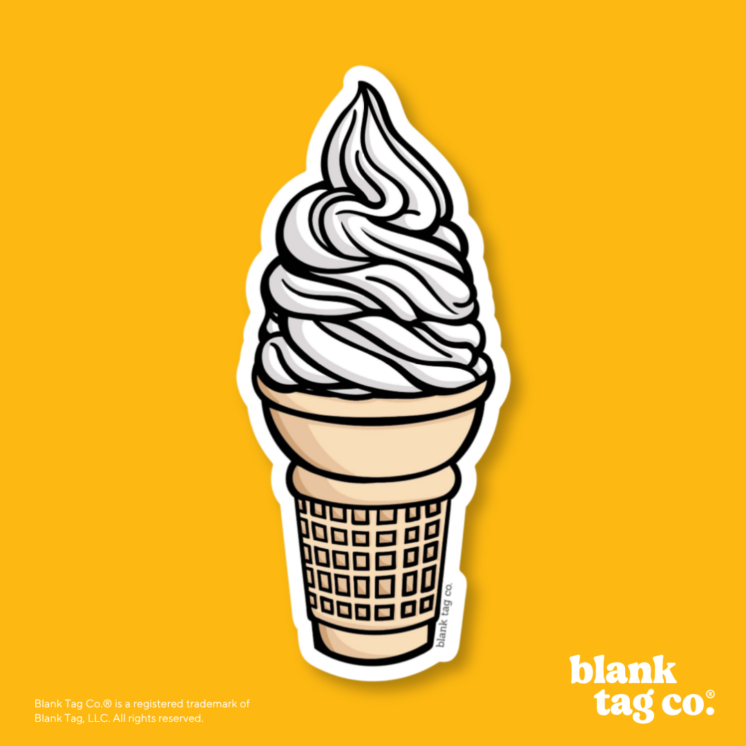 Blank Tag Co.® Waterproof Sticker - Vanilla Soft Serve Icecream