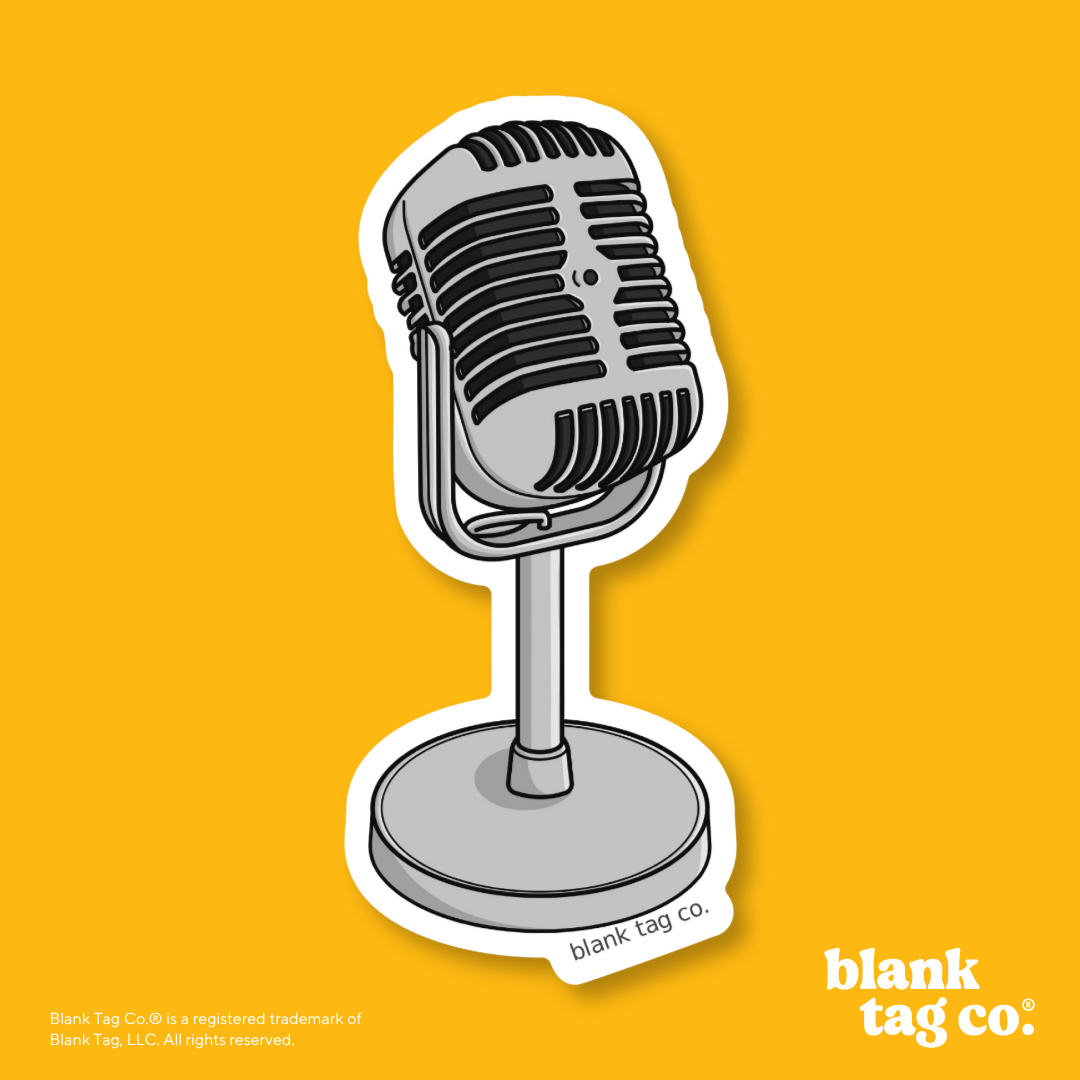 Blank Tag Co.® Waterproof Sticker - Vintage Microphone
