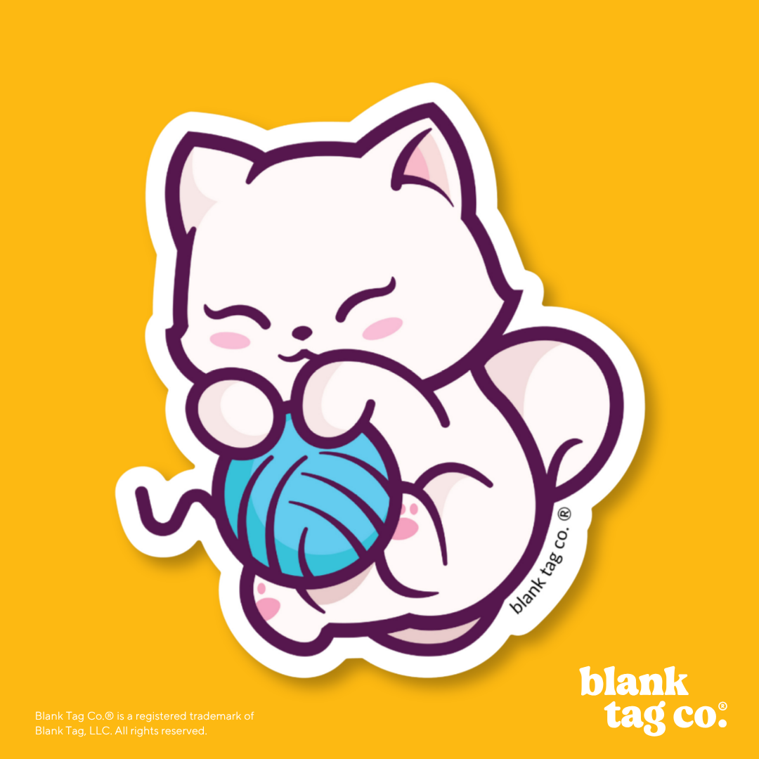 Blank Tag Co.® Waterproof Sticker - White Cat