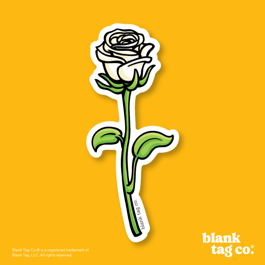 Blank Tag Co.® Waterproof Sticker - White Rose