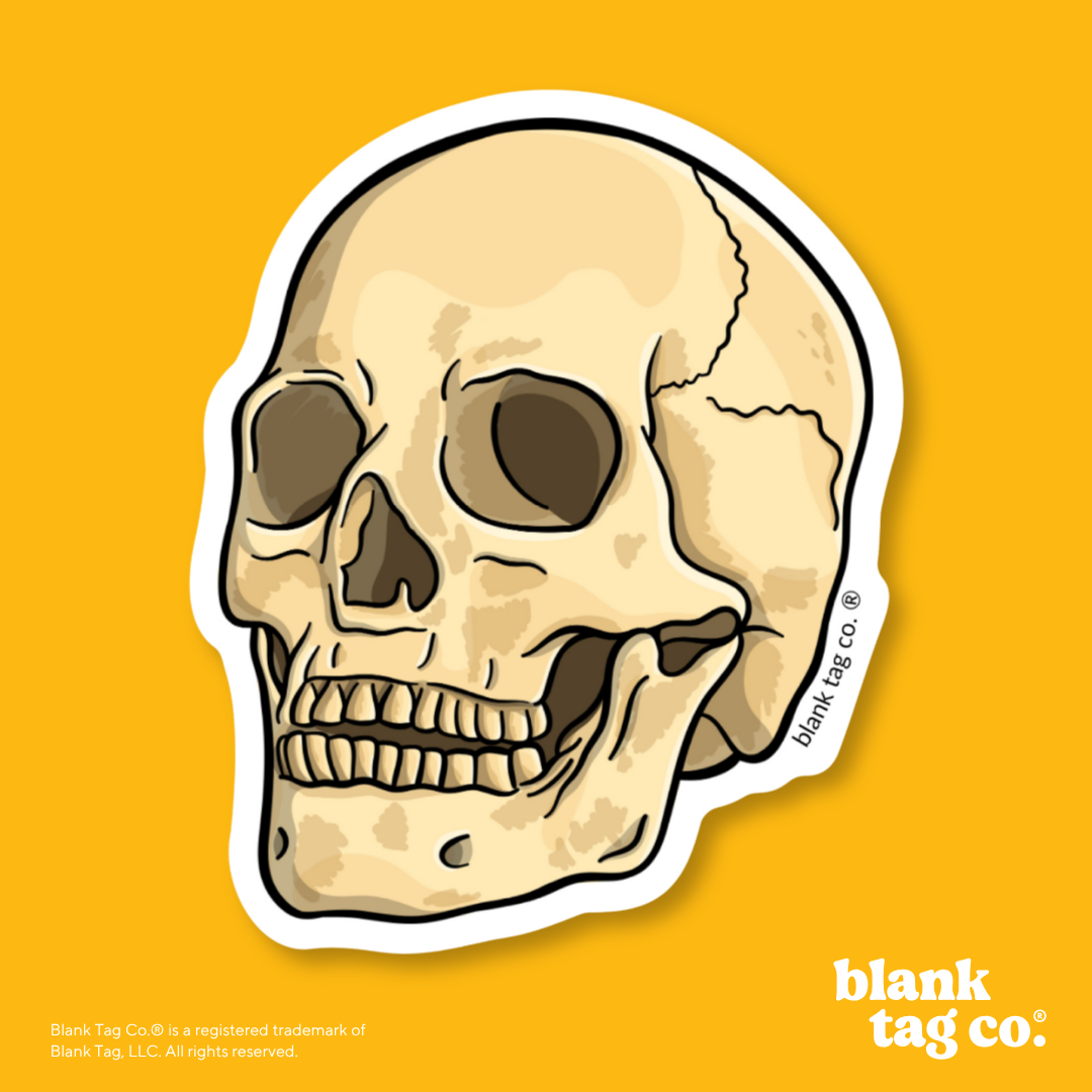 Blank Tag Co.® Waterproof Sticker - Anatomical Skull