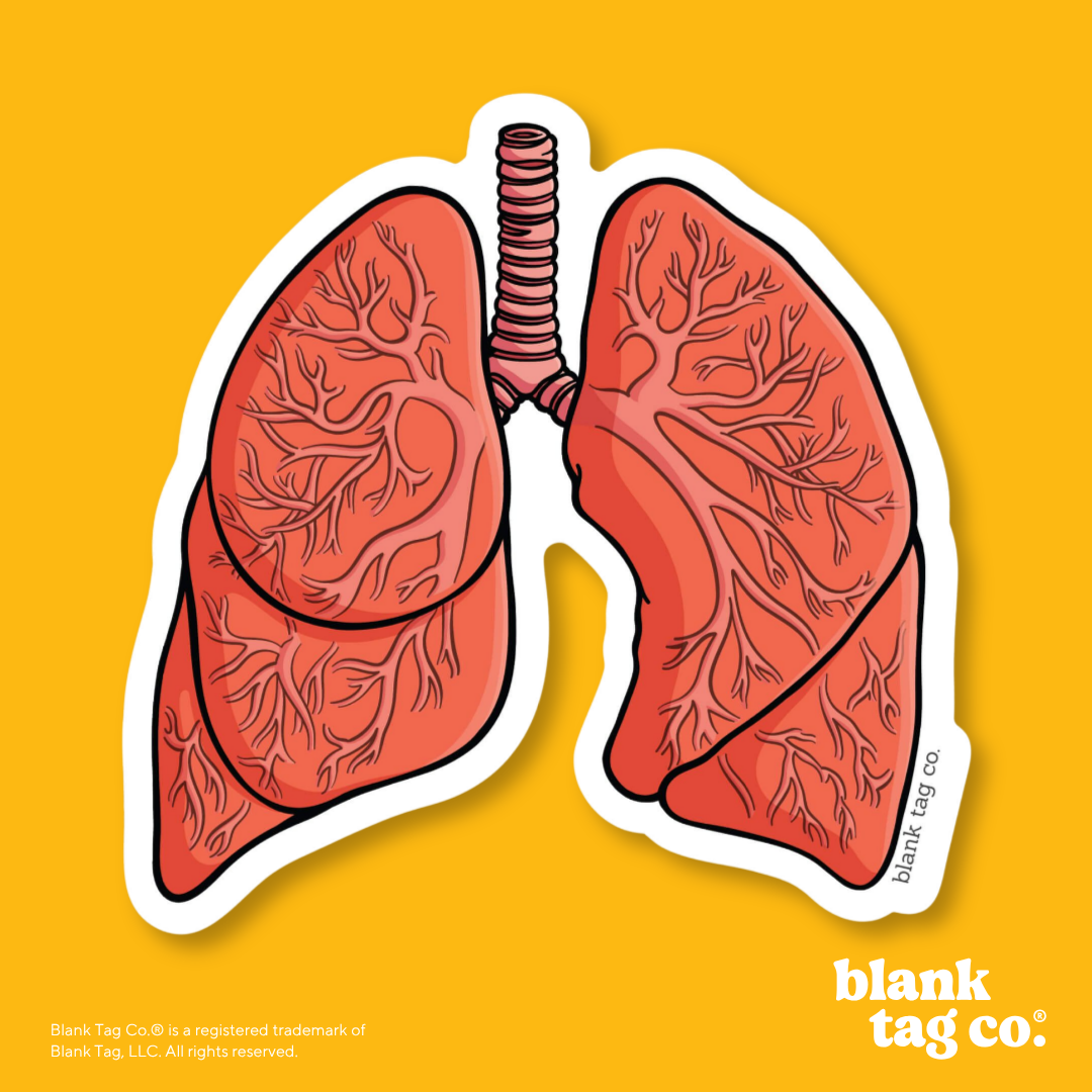 Blank Tag Co.® Waterproof Sticker - Anatomical Lungs