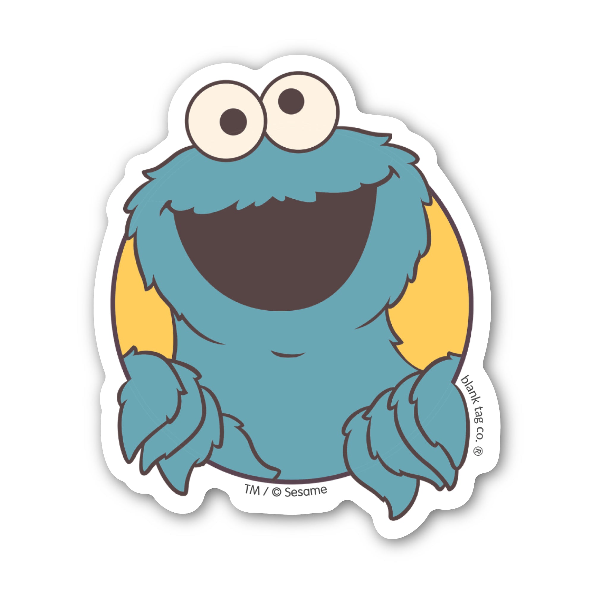 Sesame Street® Waterproof Sticker - Smiling Cookie Monster Face