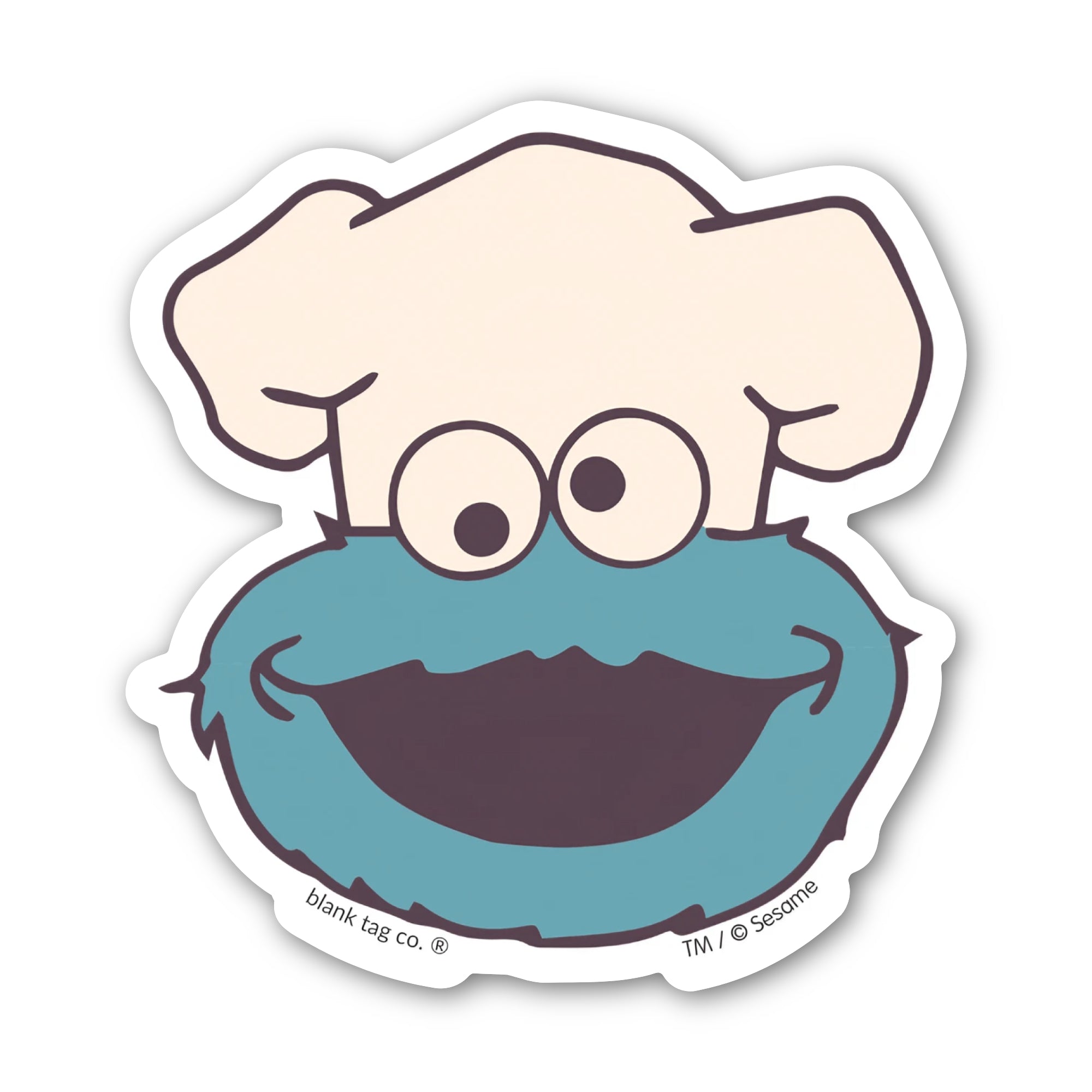 Sesame Street® Waterproof Sticker - Chef Cookie Monster Face