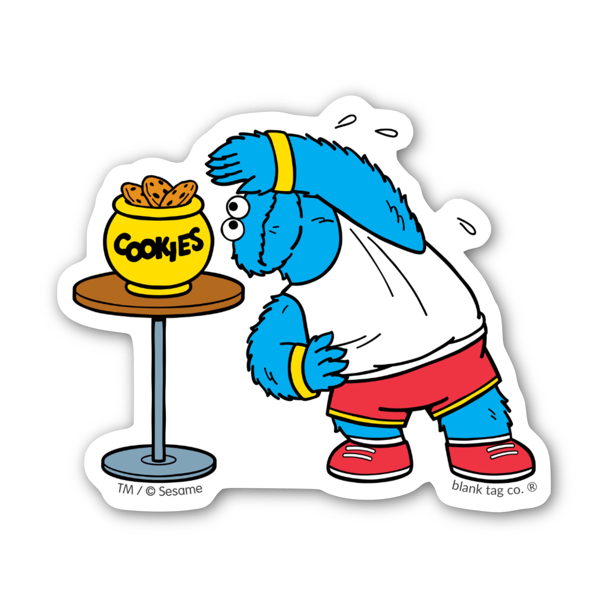 Sesame Street® Waterproof Sticker - Exercising Cookie Monster