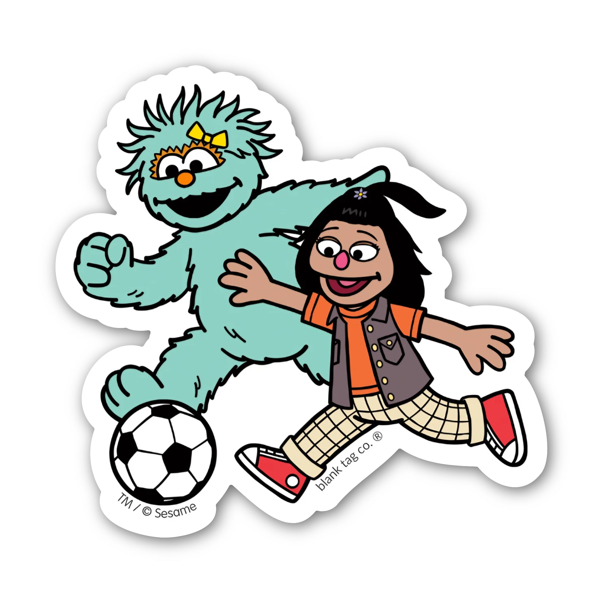 Sesame Street® Waterproof Sticker - Rosita Playing Soccer
