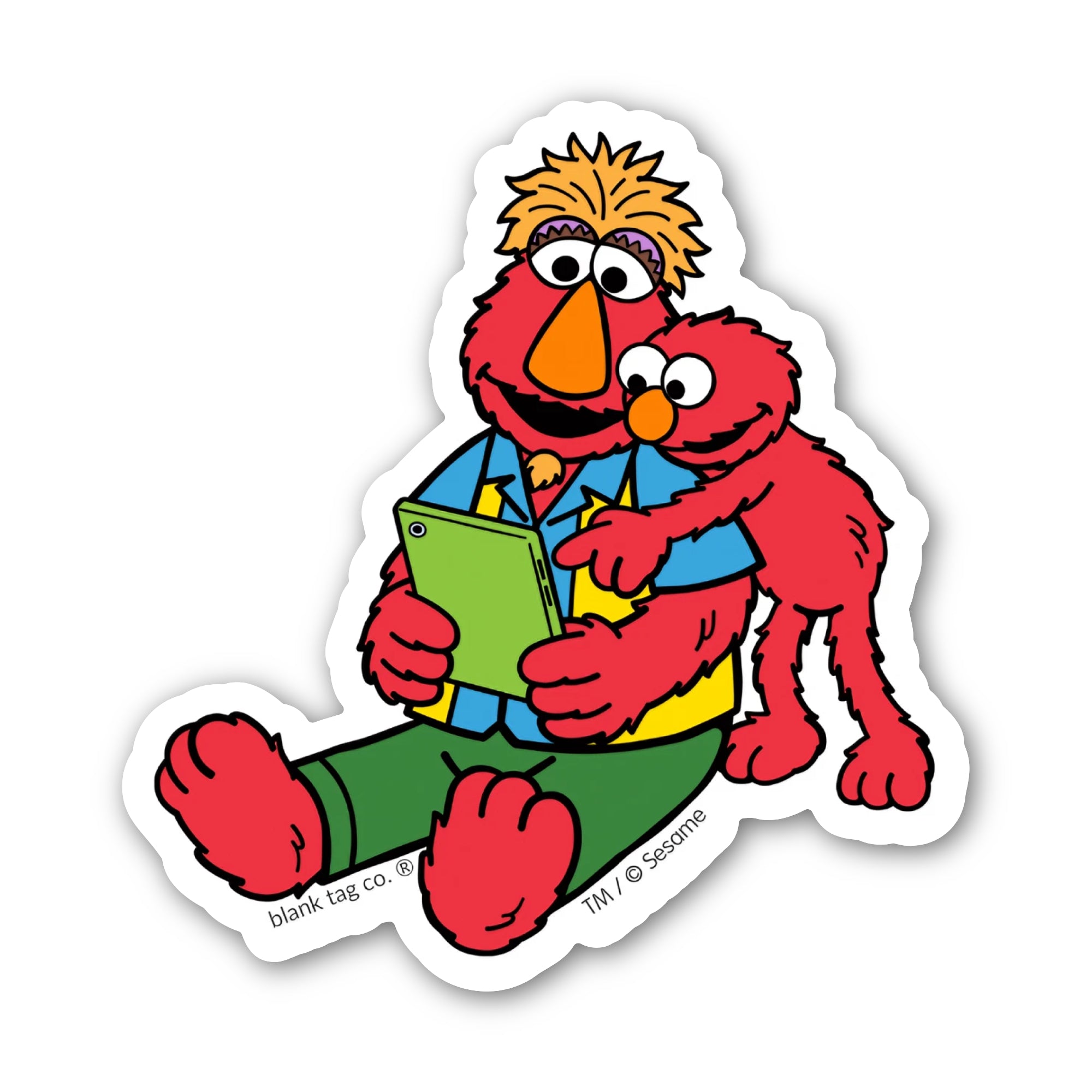 Sesame Street® Waterproof Sticker - Elmo Reading With His Dad