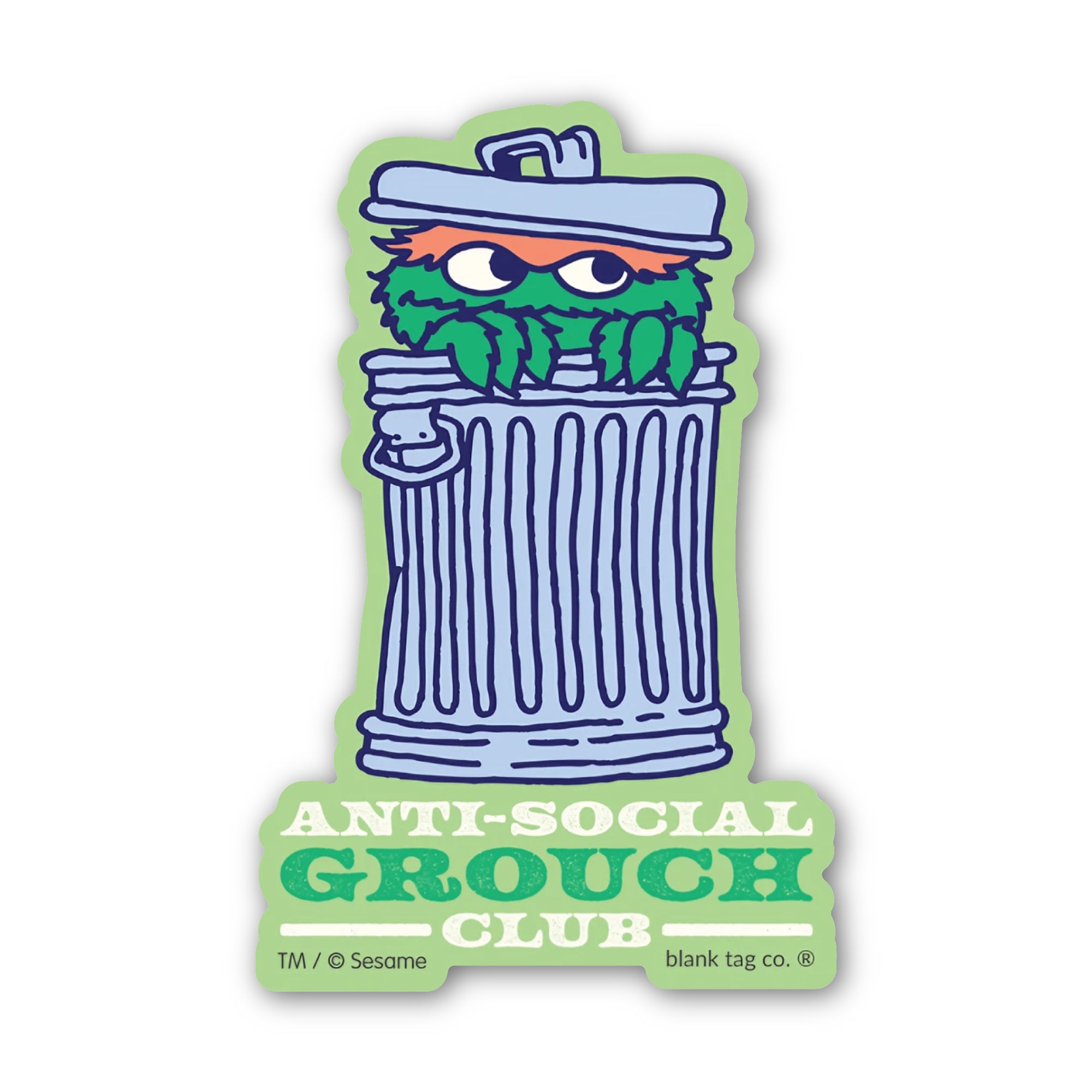 Sesame Street® Waterproof Sticker - Anti-Social Grouch Club