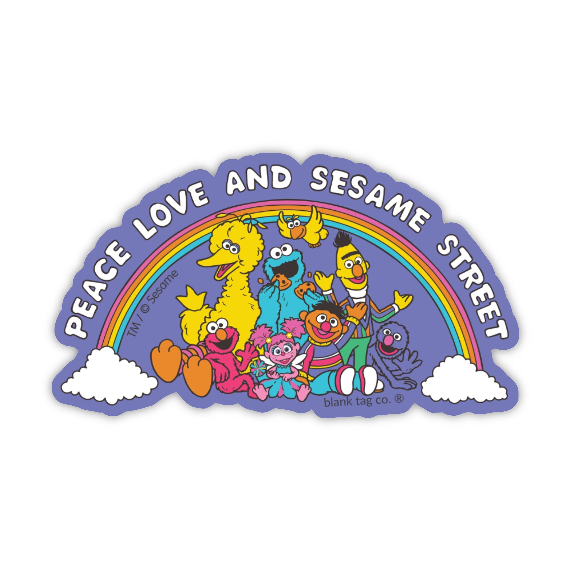 Sesame Street® Waterproof Sticker - Peace, Love, and Sesame Street