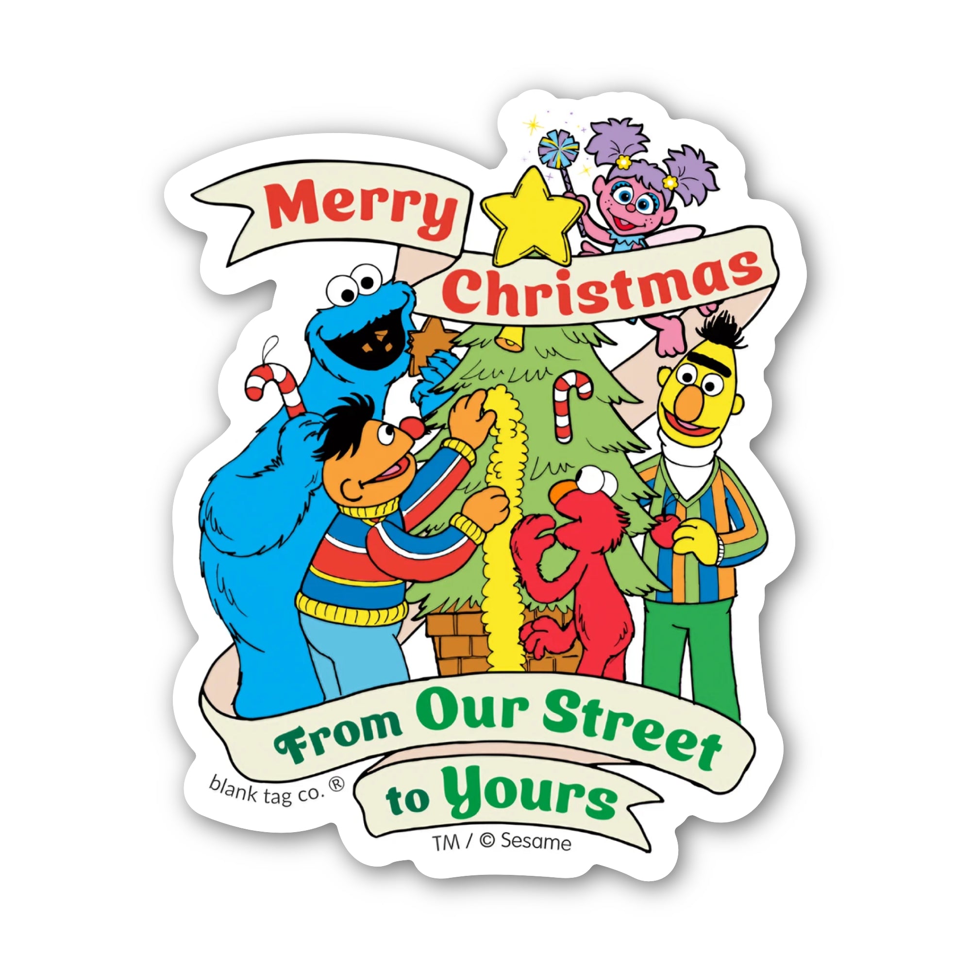 Sesame Street® Waterproof Sticker - Merry Christmas From Our Street To Yours