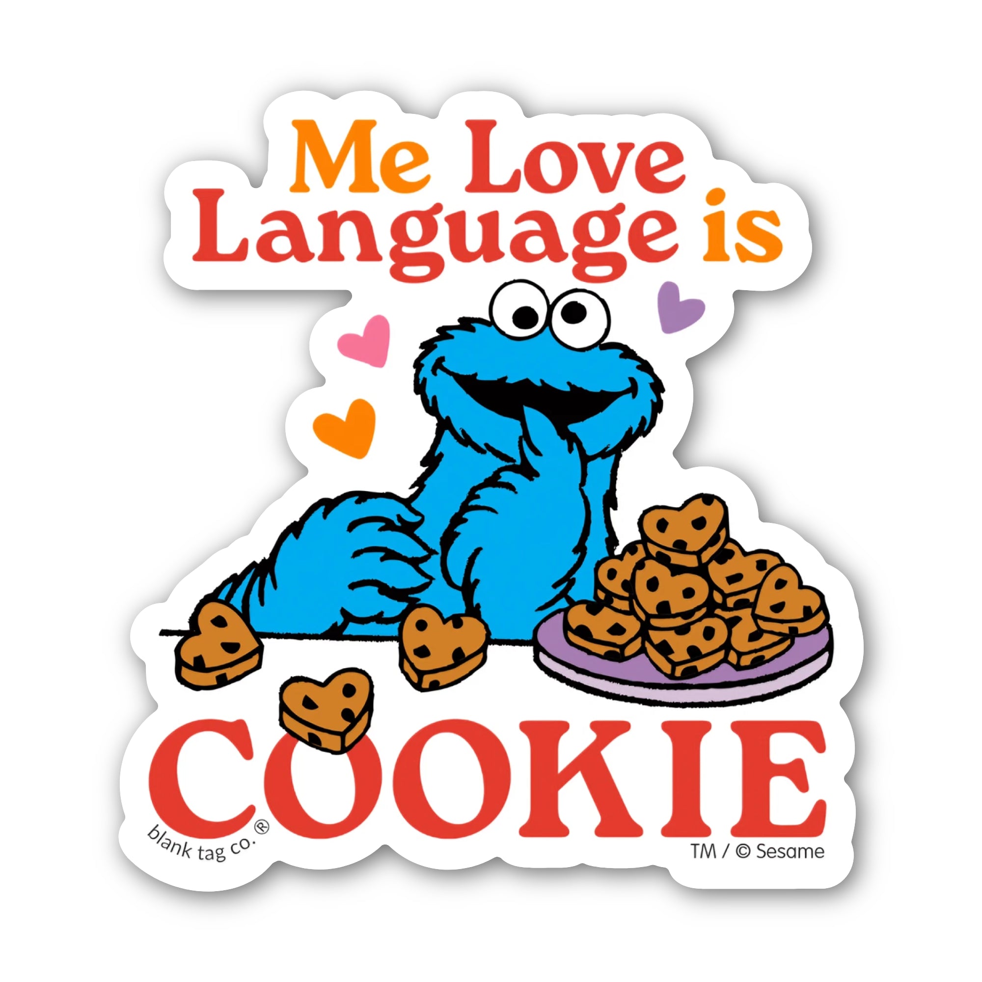 Sesame Street® Waterproof Sticker - My Love Language Is Cookie