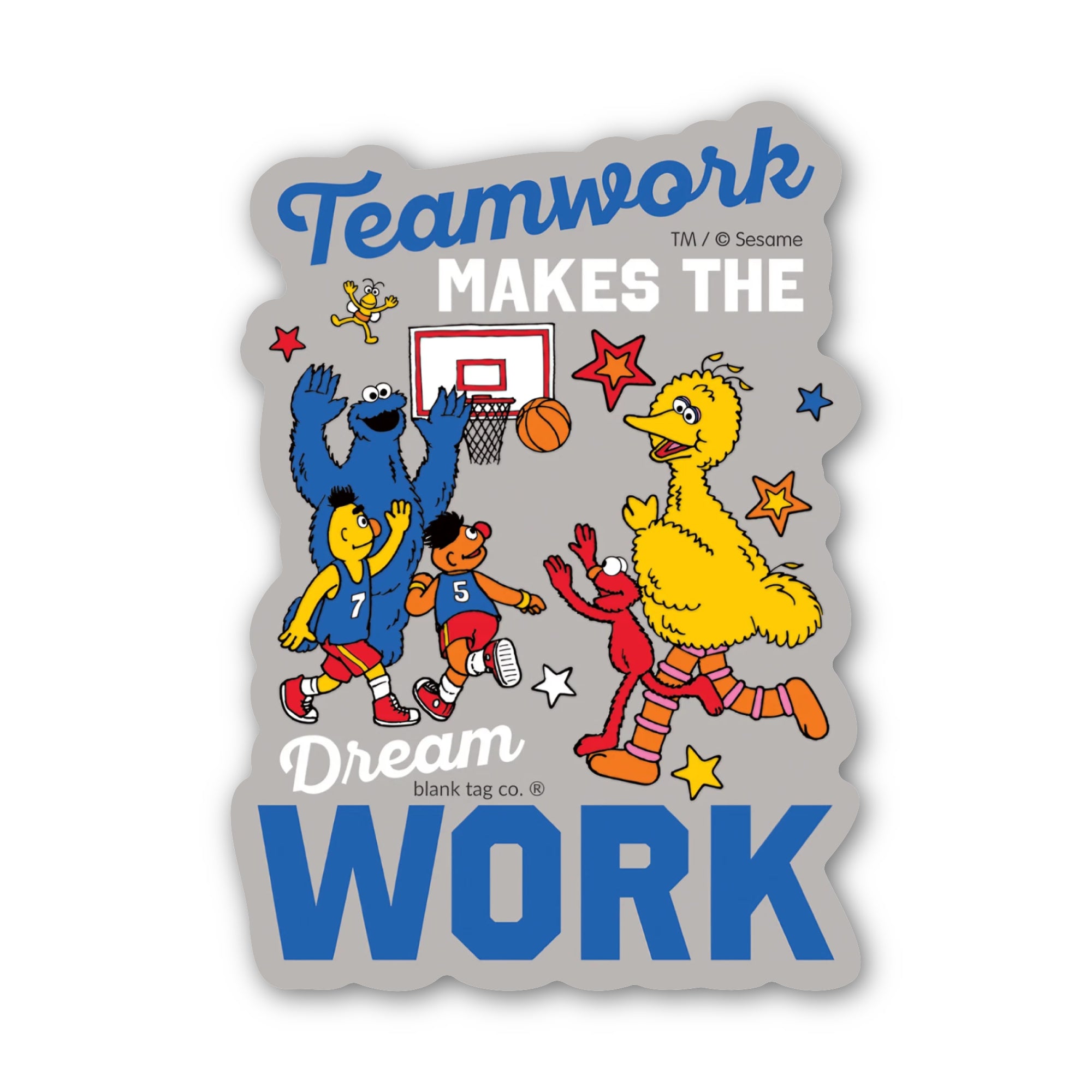 Sesame Street® Waterproof Sticker - Teamwork Makes Dream Work
