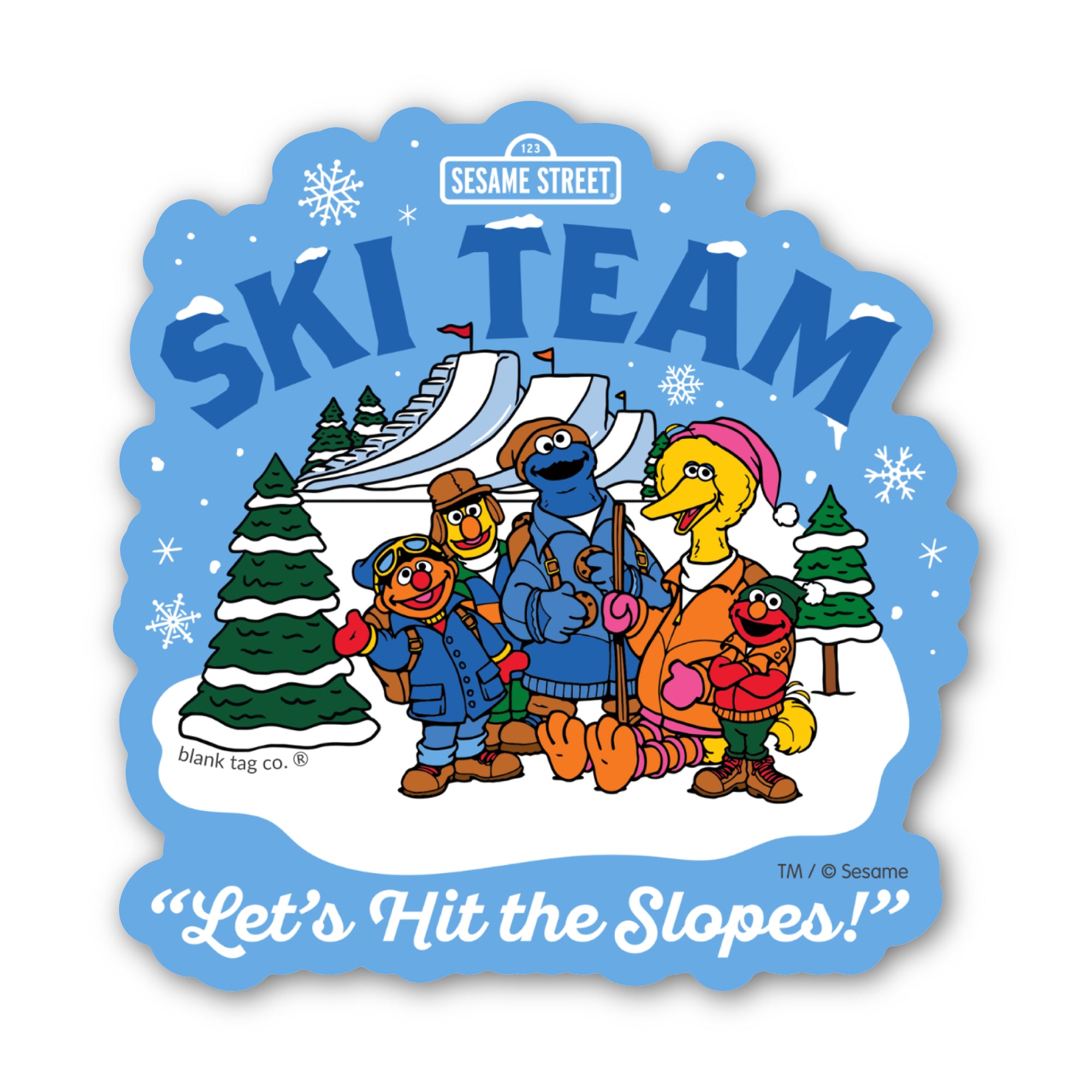 Sesame Street® Waterproof Sticker - Sesame Street Ski Team
