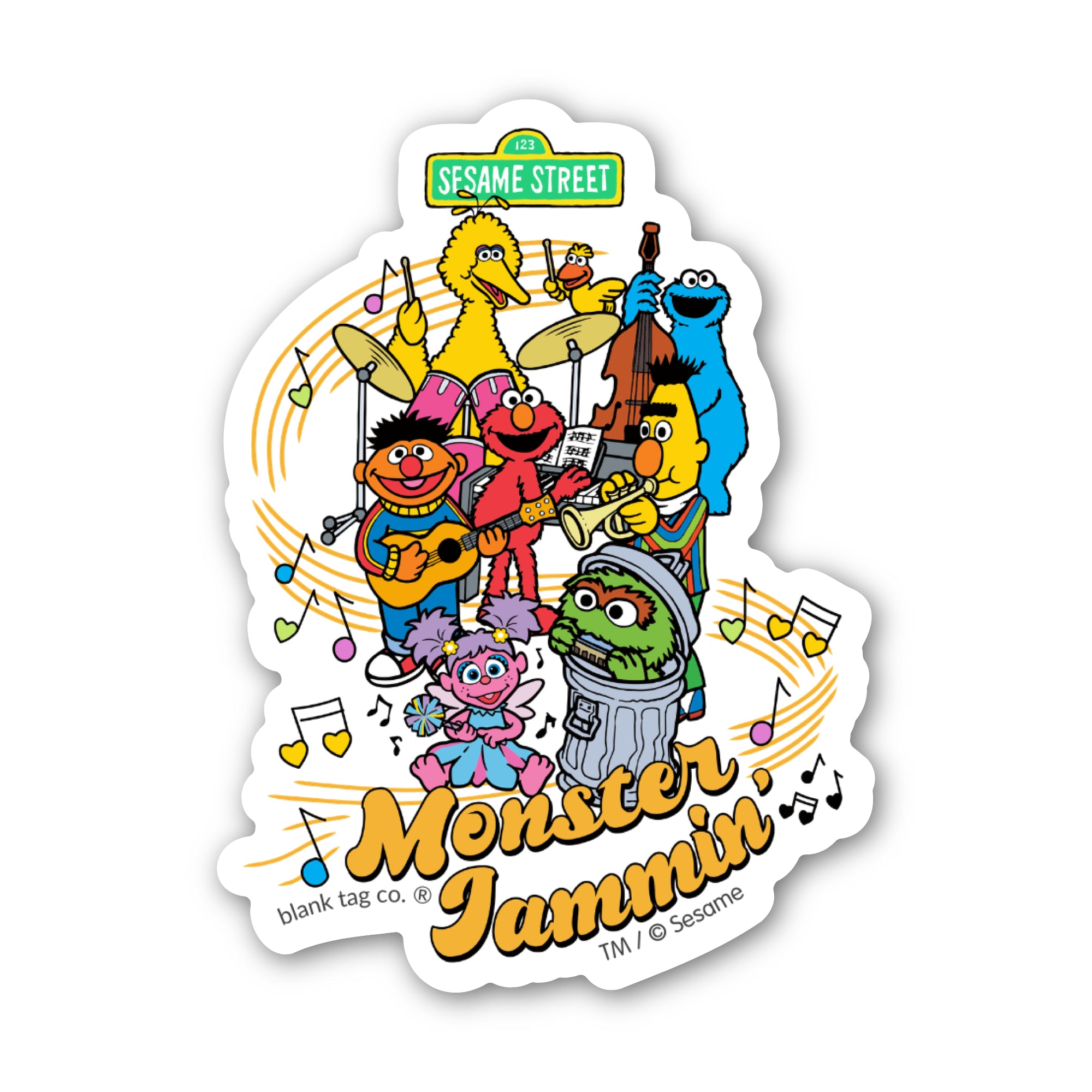 Sesame Street® Waterproof Sticker - Sesame Street Monster Jammin'