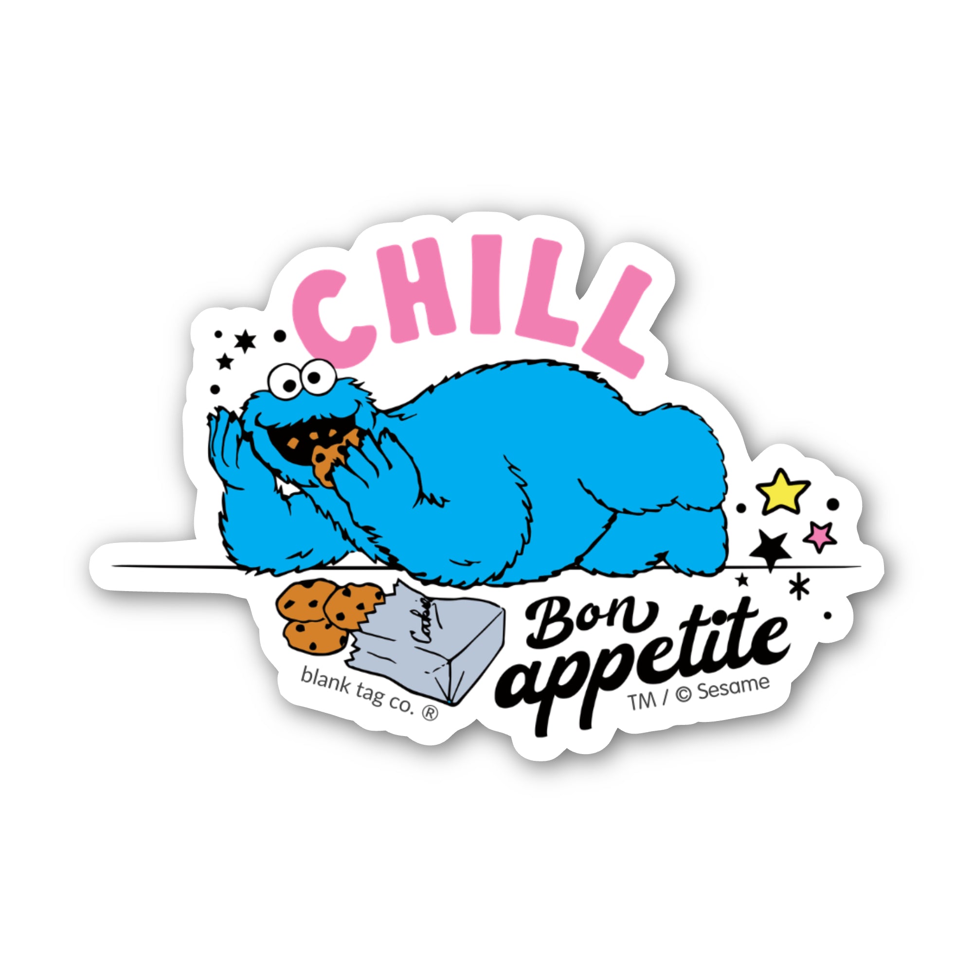 Sesame Street® Waterproof Sticker - Chill Bon Appetite Cookie Monster