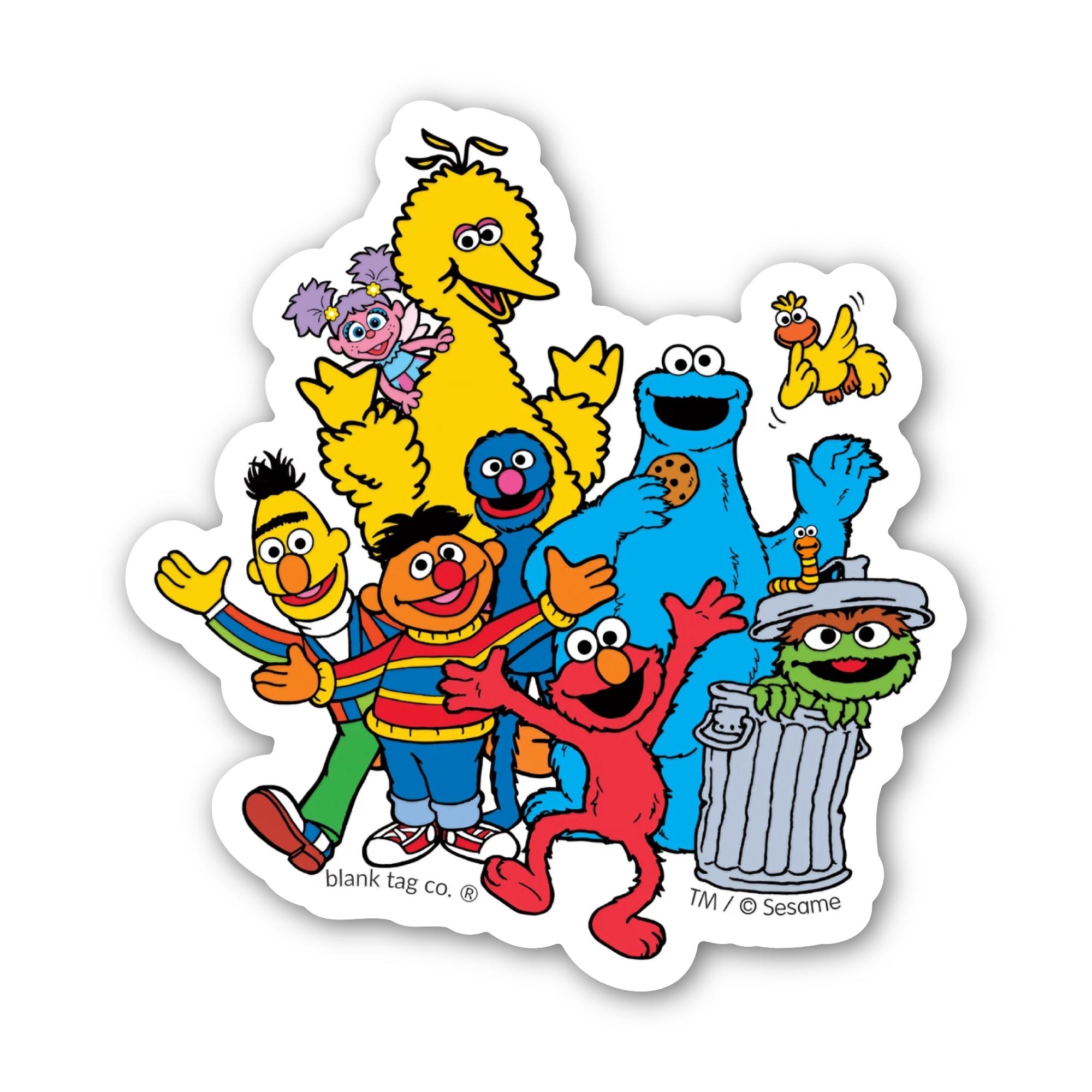 Sesame Street® Waterproof Sticker - Happy Sesame Street Group