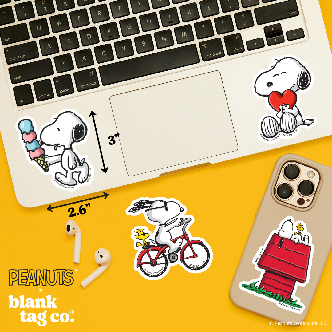 Peanuts® Waterproof Sticker - Snoopy Eating Ice Cream