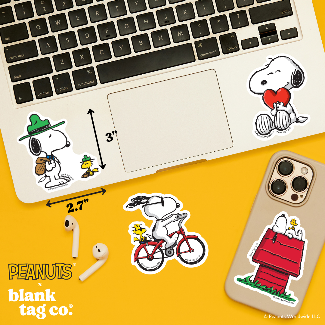 Peanuts® Waterproof Sticker - Camping Snoopy and Woodstock