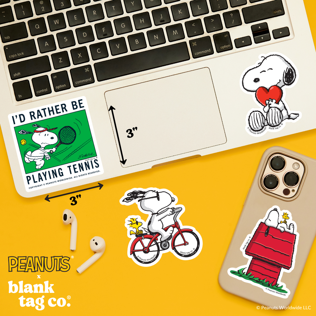 Peanuts® Waterproof Sticker - I'd Rather Be Playing Tennis
