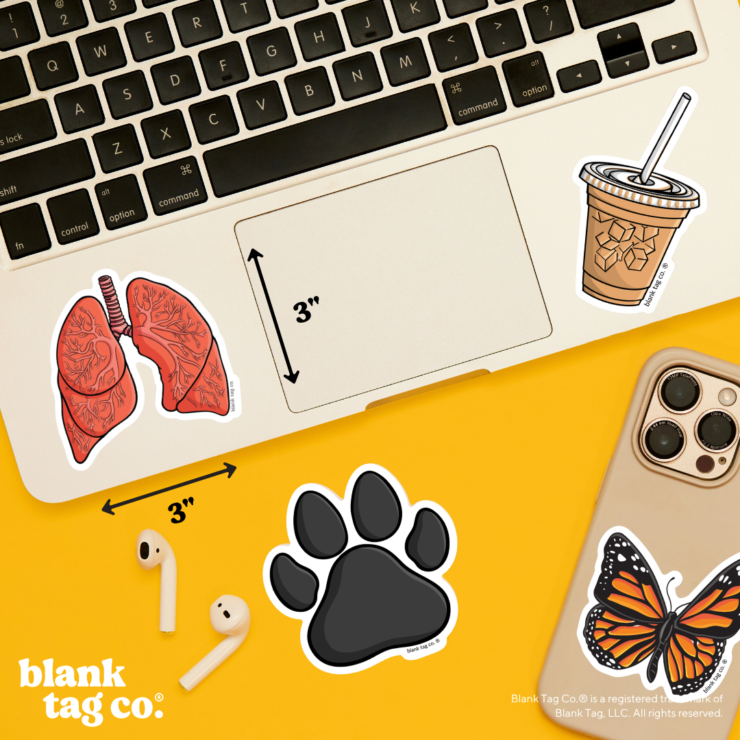 Blank Tag Co.® Waterproof Sticker - Anatomical Lungs