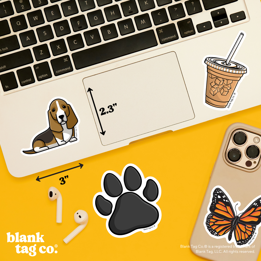 Blank Tag Co.® Waterproof Sticker - Basset Hound