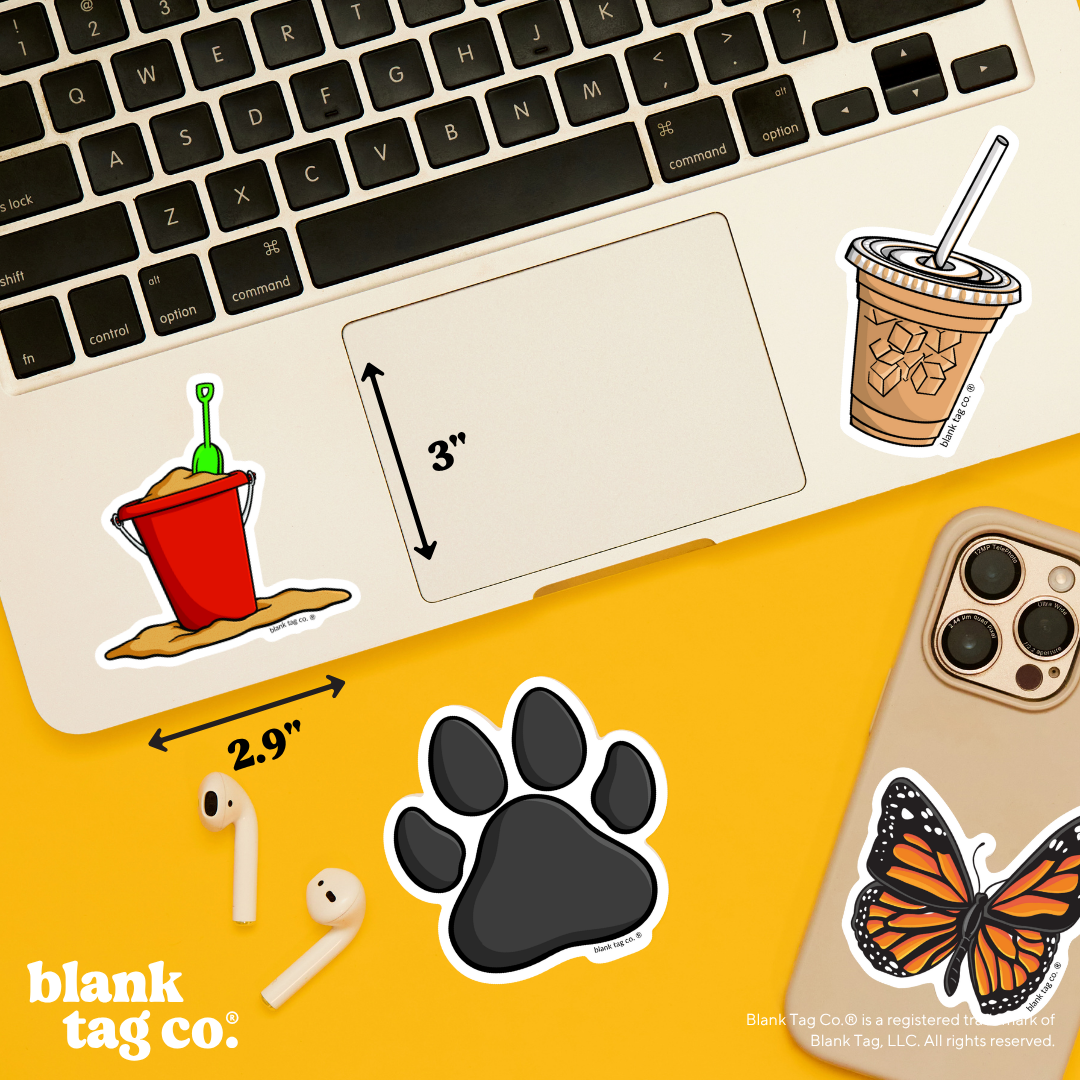 Blank Tag Co.® Waterproof Sticker - Beach Bucket and Shovel