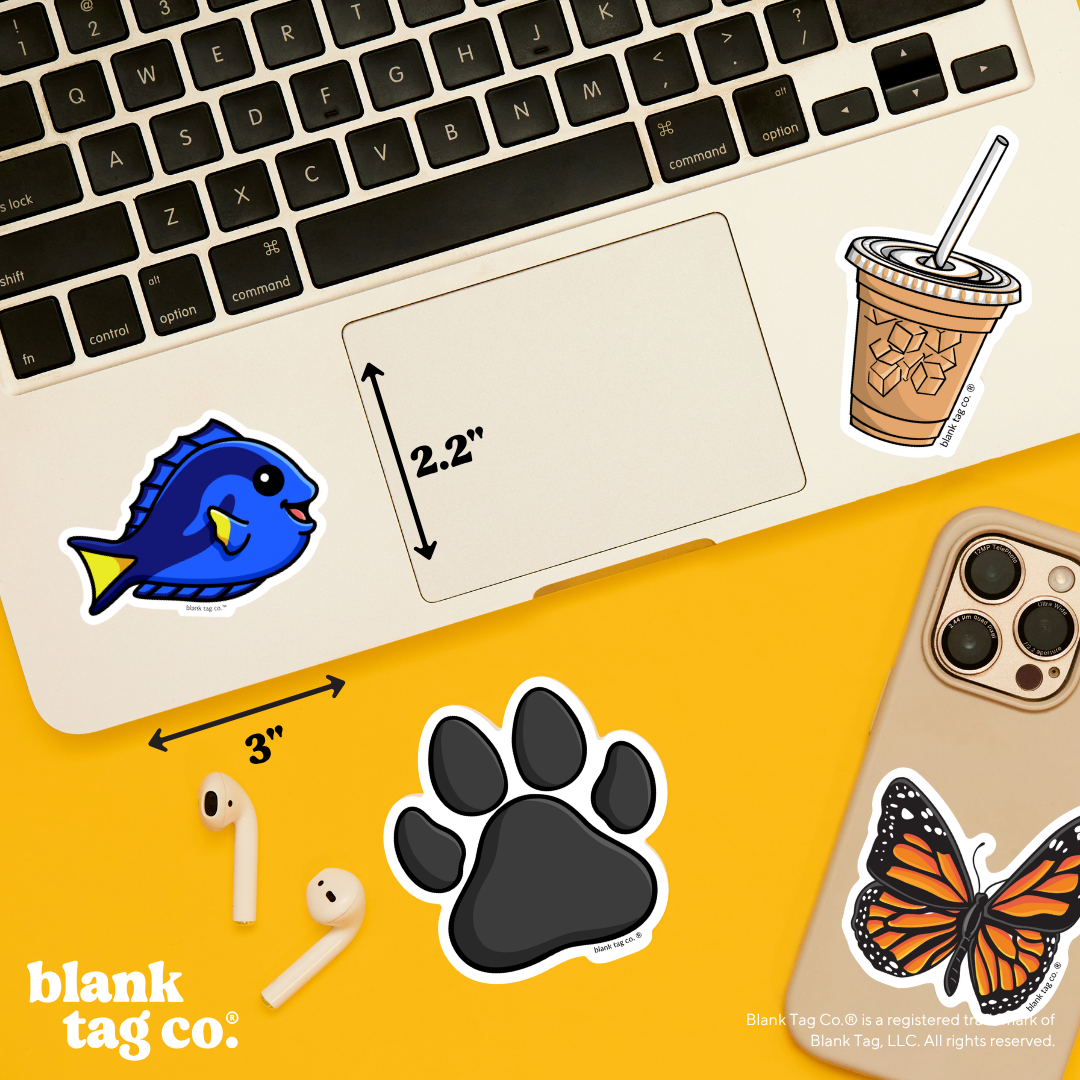 Blank Tag Co.® Waterproof Sticker - Blue Tang