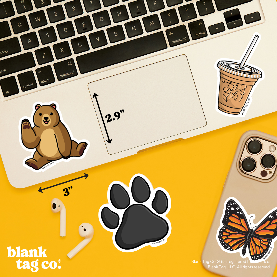Blank Tag Co.® Waterproof Sticker - Brown Bear